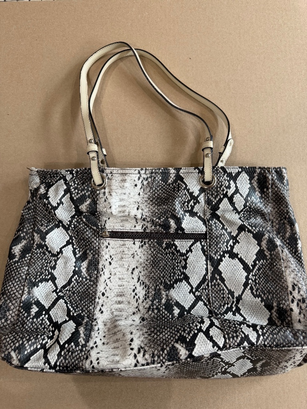Faux Leather Snake Tote